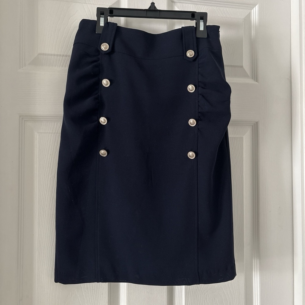 BBF Made in Italy Navy Silver Button Sailor Skirt‎ – Size 55 @size 2
